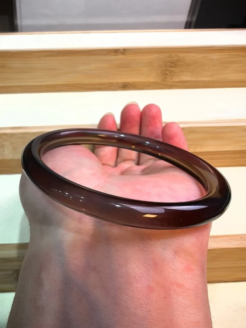 Natural Ice Obsidian Bangle Bracelet 19.99g 58.8mm ID Smoky Black Gemstone Cert
